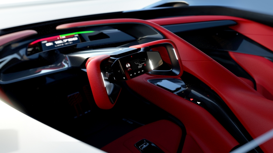 The interior design maximizes the driver’s focus with minimal distraction.